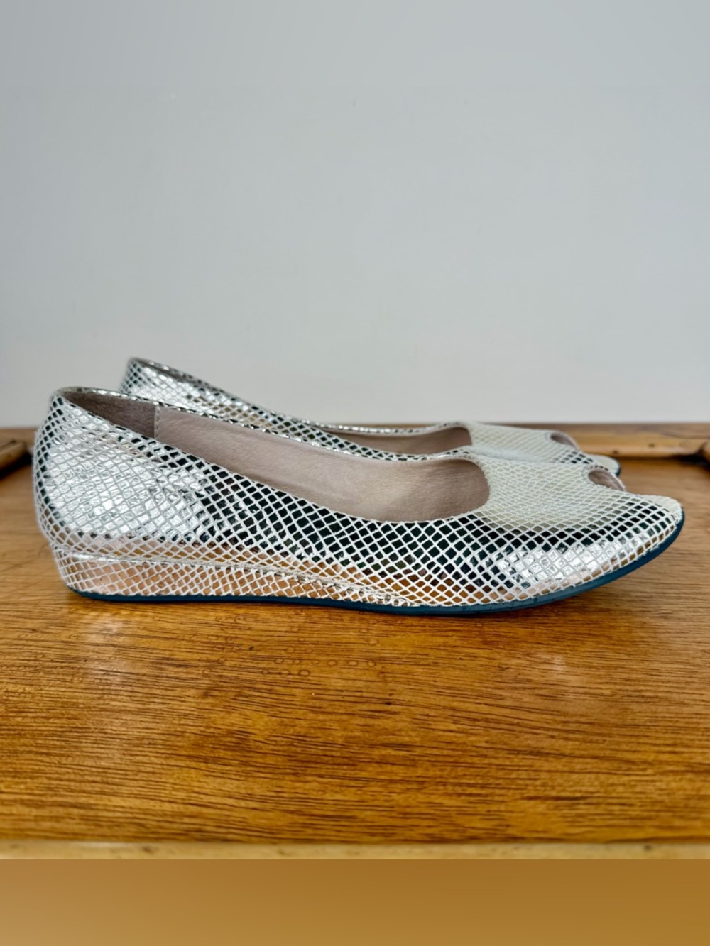 French Sole FS/NY Women’s Zeppa Ballet Flat Snake Print Made in Italy Size 8.5